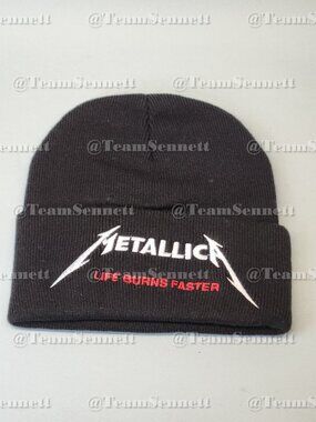 Metallica Beanie Cap / Black Knit Hat / Life Burns Faster Sphere Vegas 2026 / 27
